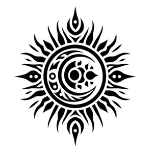 Tribal Sun Vinyl Decal Sticker window car van wall Transfer Stencil Maori Surfer - Picture 1 of 46