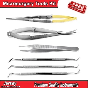 Dental Microsurgery Kit Periodontal Knives Castroviejo Suture Dressing Forceps - Picture 1 of 5