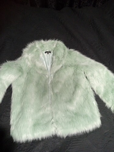 VETEMENTS rue21 giacca foderata in pelliccia sintetica raso verde menta lunghezza media