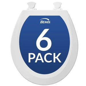 Bemis 500EC Durable Wood Toilet Seat with Easy Clean Hinges,  , 6-Pack - Picture 1 of 6