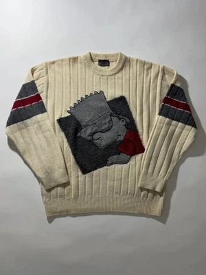 Vintage SUPER RARE 1998 Iceberg History Bart Simpson "J Dilla" Sweater sz L/XL - Imagen 1 de 4