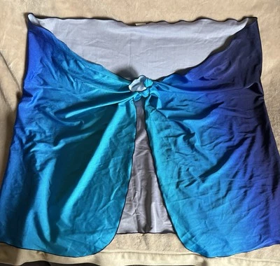 Longitude Sarong Pareo Natación Encubrimiento Para Mujer O/S Azul Aqua Frontal/Lateral Cierre de Corbata Foto 1 de 4