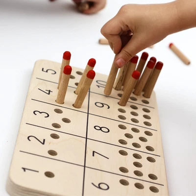 Монтессори деревянная игрушка для подсчета — образовательная дошкольная математическая игра для детей от 3 лет - Изображение 1 из 4