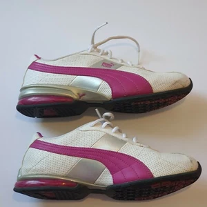 Puma Turin Schuhe Größe 8 Lauf Training Turnschuhe weiß lila Leder Mädchen - Bild 1 von 10
