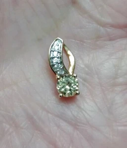 10ct Yellow Gold Csarite & Zircon Pendant - Gemporia - Picture 1 of 8