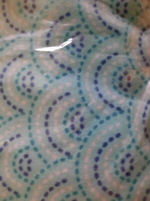 Jo-Ann Fabric Flannel 3 yard - New in plastic - Dotted Scallops Aqua Sky - Image 1 of 3