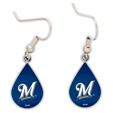 Milwaukee Brewers Tear Drop Earrings Cover