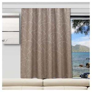 Caravan-Gardine Wohnmobil-Vorhang Talisa taupe-beige blickdicht mit Glanz-Effekt - Bild 1 von 7