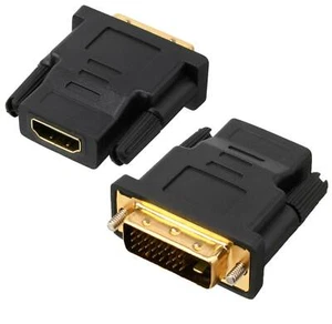 HDMI DVI Adapter vergoldet HDMI Buchse 19 pol 24+1 pol DVI Stecker Full HD 3D - Bild 1 von 1