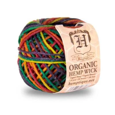 1.8mm Organic Beeswax Hemp Wick Ball Candle Making Arts Crafts Supply - Rainbow - Image 1 of 2