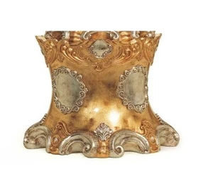 COLONNA BASE PER ARPA IN CERAMICA FOGLIA ORO E ARGENTO ARREDO CASA - Imagen 1 de 1