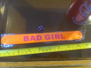Snap Bracelet Bad Girl Orange Pink Snap High Quality Fold Plastic Wristband - Picture 1 of 4