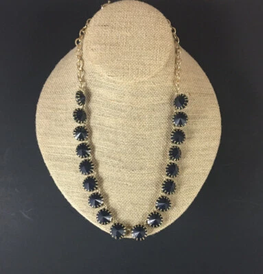 Collar Vintage Brillante J Crew Impresionantes Cristales Dorado Mate Eslabones Difícil de Encontrar Usado en Excelente Condición Negro Foto 1 de 4