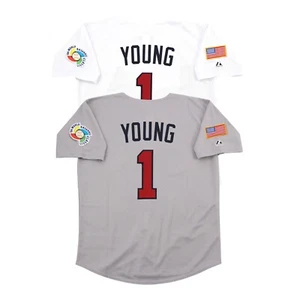 Camiseta deportiva para hombre Michael Young 2006 del equipo de EE. UU. clásico mundial de béisbol CMB hogar/carretera - Imagen 1 de 14