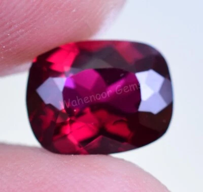 3.40 Ct Natural Red Color Almandine Garnet Cushion Loose Gemstone Certified - Image 1 of 4