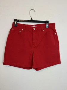 Vintage Tommy Hilfiger Womens Jean Shorts Size 8 Red Denim - Picture 1 of 4