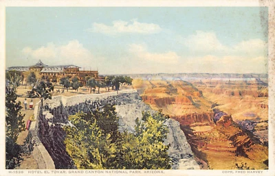 Grand Canyon National Park, Arizona Hotel El Tovar Fred Harvey Postcard vtg - Image 1 of 2