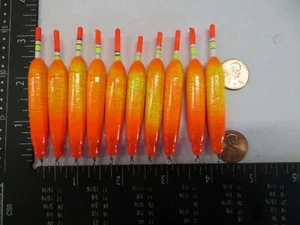 10 NEW WOOD SLIP FLOATS / BOBBERS PANFISH  ICE FISHING NO FREEZE UP ON LINE B232 - Picture 1 of 3