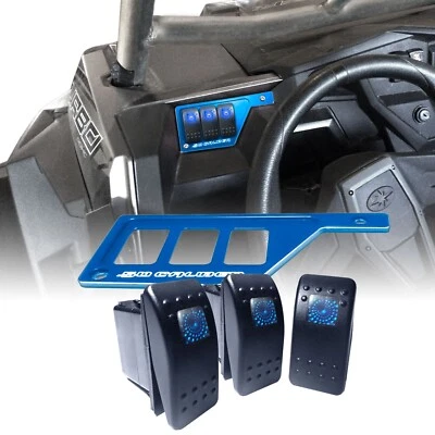 Painel de painel esquerdo de tarugo com interruptores Polaris RZR XP1000 Turbo S 900 azul vodu - Imagem 1 de 4
