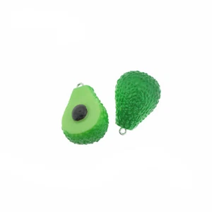 4 Avocado Acrylic Charms 3D - K328 - Picture 1 of 2