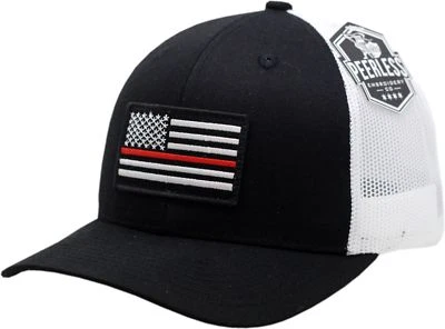American Flag Red Line Snapback Trucker Mesh Black/White  - Image 1 of 3