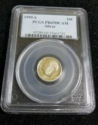 1999 S 10c Silver Roosevelt Dime PCGS PR69DCAM - Image 1 of 4