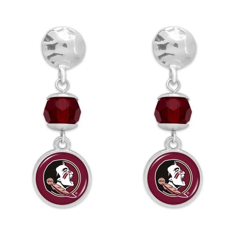 Florida State Seminoles Ivy Crystal Silver Earrings Jewelry Gift FSU Cover