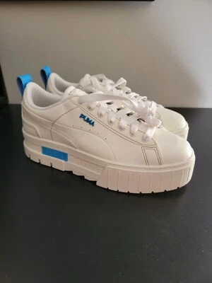 New Puma Mayze Infuse Platform Women’s Sneakers Shoes Casual Size 9 Beige Blue - Image 1 of 4