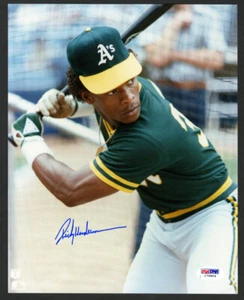 Rickey Henderson SIGNED 8x10 Photo Oakland A's PSA/DNA AUTOGRAPHED HOF Athletics - Picture 1 of 1
