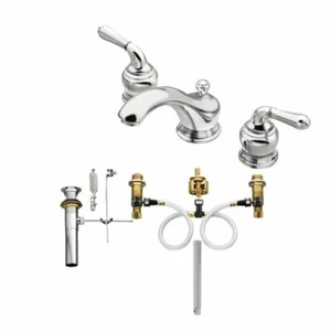 New Moen Monticello 8" Widespread Faucet 4570 Chrome with Valve 84240 - Picture 1 of 1