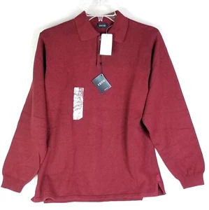 IZOD Herren 1/4 Button Down Pullover Sweater Langarm weinrot Größe Medium Neu mit Etikett - Bild 1 von 6