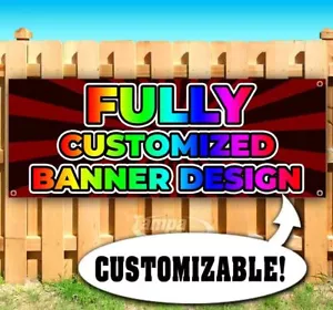 FULLY CUSTOMIZED BANNER Advertising Vinyl Banner Flag Sign Many Sizes Available - Picture 1 of 11