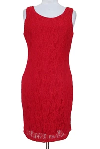 Vintage Diamonds Run Kleid S/M Damen rot Spitze ärmellos Etui - Bild 1 von 7