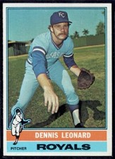 1976 Topps Baseball Card #334 Dennis Leonard Kansas City Royals EX-MT+ *eb