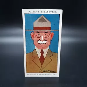 1926 Player's Cigarettes Straight Line Caricatures #2 Gen R Baden-Powell Tobacco - Picture 1 of 2