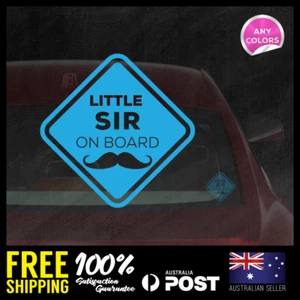 Little Sir on Board 131x131mm Window Funny Decals Vinyl Stickers Baby Boy - Picture 1 of 2