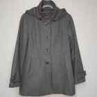 Womens Kenneth Cole Reaction Wool Coat Size 14 Removable Hood
