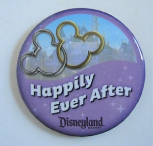 Disneyland Resorts Pinback HAPPILY EVER AFTER 3" Round - Picture 1 of 2
