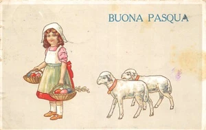 12-87C) BUONA PASQUA POSTA MILITARE 87 VIAGGIATA 1918 MILANO - Picture 1 of 2