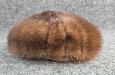 Vtg 1950-60s Real Mink Hat Fur Gimbels Brown Classy Dept Store Fashion - Image 1 of 4