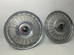 1962 62 Ford Fairlane Galaxie 14" In Hubcaps Wheel Covers Set of 2 OEM Vintage - Picture 1 of 12