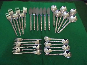 Rosenthal SILBERFLOW cubiertos de menú para 6 personas 30 piezas plata años 90 ¡EXCELENTE! - Imagen 1 de 12
