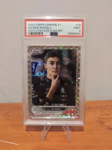 2022 Tolls Chrome F1 George Russell Gold Checker Flag Refractor /50 PSA 9 - Picture 1 of 2