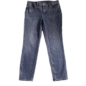 Talbots Women’s Flawless Slim Ankle straight leg Print Jeans Size 8 - Imagen 1 de 10
