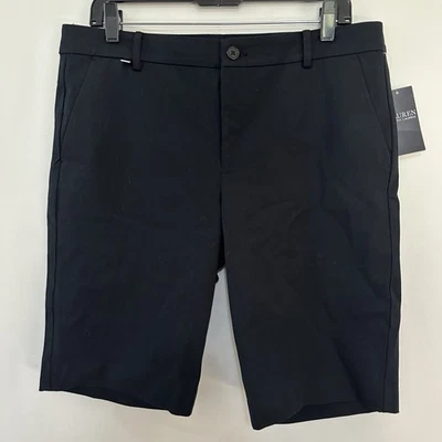 NUEVO CON ETIQUETAS Lauren Ralph Lauren Mujer Bermudas Negras Algodón Viscosa Talla 10 Foto 1 de 4