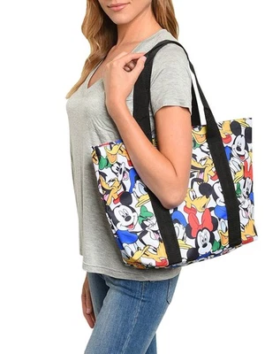 Mickey Mouse Minnie Pluto Donald Goofy  Zippered Tote Bag Beach Bag Disney - Image 1 of 4