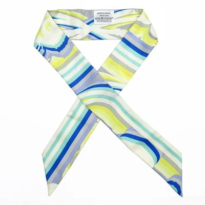 Bufanda de sarga de seda Hermès multicolor vintage para mujer excelente estado - Imagen 1 de 4