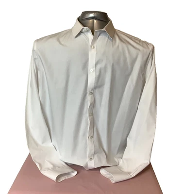 TAILOR & CUTTER White Long Sleeve Slim Fit Casual/Formal Shirt - 17.5" Collar - Image 1 of 4