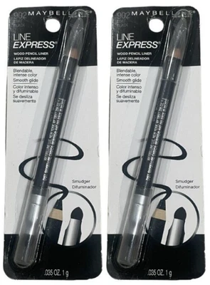 Lot Of 2 Maybelline New York Line Express Wood Eyeliner 902 Soft Black - Image 1 of 2