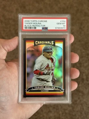 Topps Chrome Yadier Molina Black Refractor 2006/549 PSA 10 - POP 8 - Cardinals Foto 1 de 2